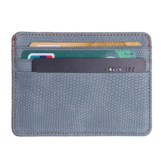 Lizard Pattern PU Leather Bank Card Set Card Package(Gray) by buy2fix