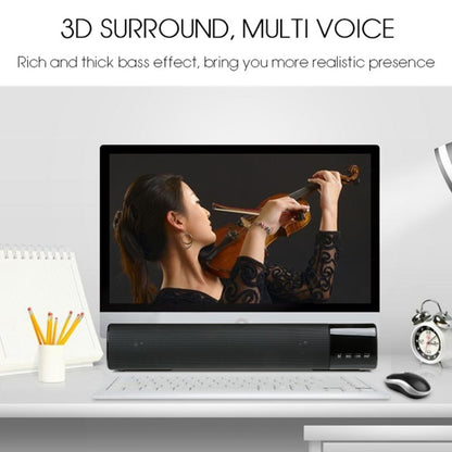 TOPROAD High Power 10W HIFI Portable Wireless Bluetooth Speaker Stereo Soundbar TF FM USB Subwoofer Column for Computer TV Phone(Silver) - Desktop Speaker by buy2fix | Online Shopping UK | buy2fix