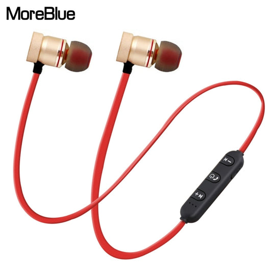 MoreBlue S07 Wireless Bluetooth Earphones Metal Magnetic Stereo Bass Headphones Cordless Sport Headset Earbuds With Microphone(Black) by buy2fix