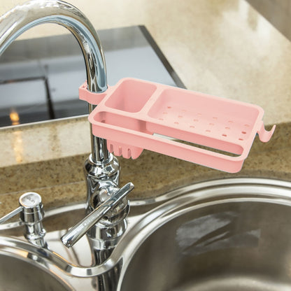 Multifunctional Bathroom Faucet Drain Rack Soap Box Rag Hook(Pink) - Shelves by buy2fix | Online Shopping UK | buy2fix