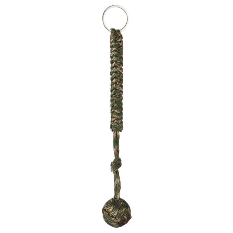 Outdoor Security Protection Black Monkey Fist Steel Ball Bearing Self Defense Lanyard Survival Key Chain(Camouflage Green 2) - Self-defense Protection by buy2fix | Online Shopping UK | buy2fix