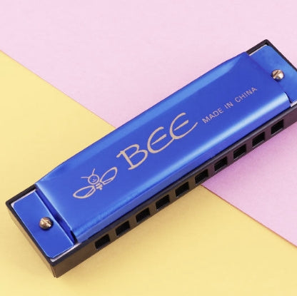 BEE 10-holes Dual-tones C Tone Brace Harmonica(Blue) - Wind Instrument Accessories by BEE | Online Shopping UK | buy2fix