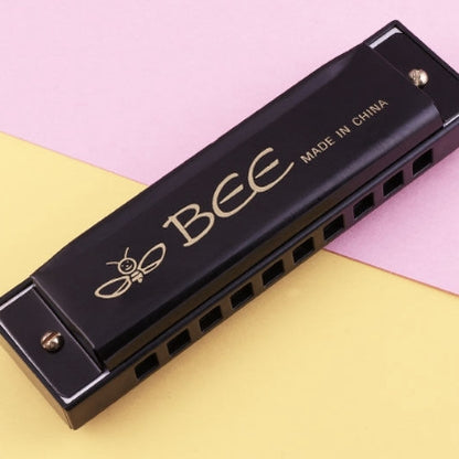 BEE 10-holes Dual-tones C Tone Brace Harmonica(Black) - Wind Instrument Accessories by BEE | Online Shopping UK | buy2fix