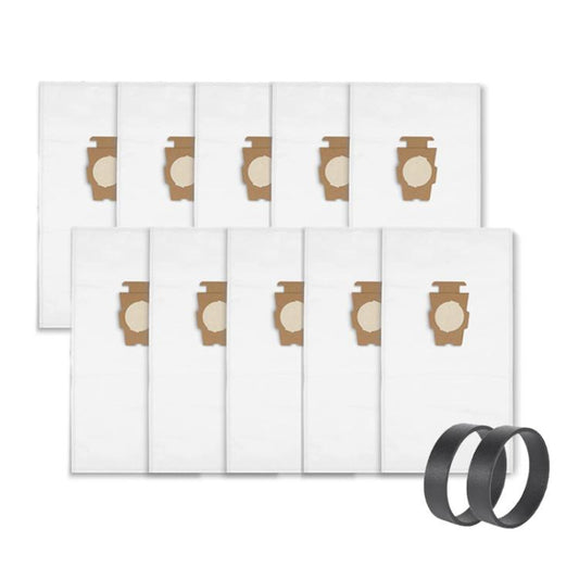 10pcs Vacuum Cleaner Dust Bag + 2pcs Drive Belt For KIRBY SENTRIA G10/G10E - Other Accessories by buy2fix | Online Shopping UK | buy2fix