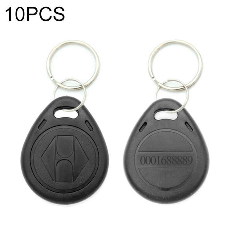10 PCS 125KHz TK/EM4100 Proximity ID Card Chip Keychain Key Ring(Black) by buy2fix