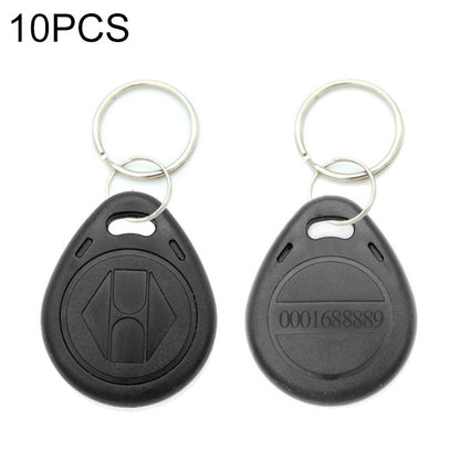 10 PCS 125KHz TK/EM4100 Proximity ID Card Chip Keychain Key Ring(Black) by buy2fix