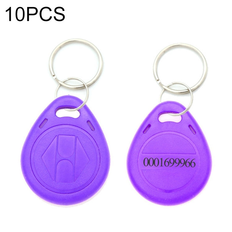 10 PCS 125KHz TK/EM4100 Proximity ID Card Chip Keychain Key Ring(Purple) by buy2fix