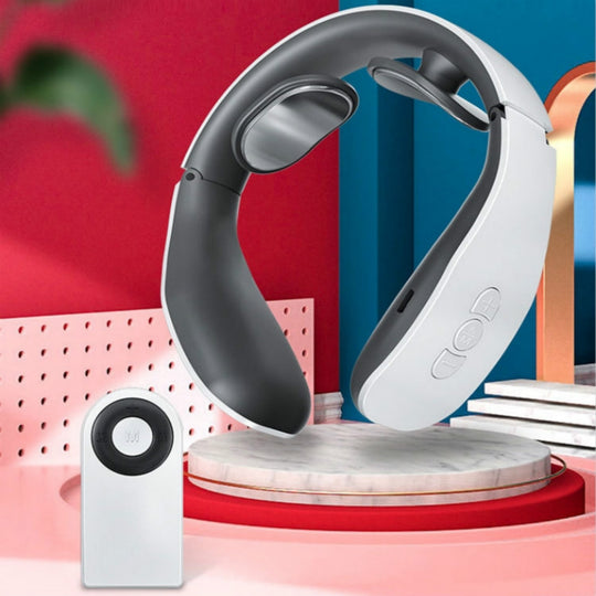 Cervical Massager Electromagnetic Pulse Heating Neck Protector, Style:Charging Remote Heating