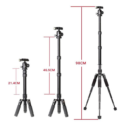 Xiletu FM5S-MINI 5-Section Folding Legs Mini Desktop Tripod Mount(Titanium) by Xiletu