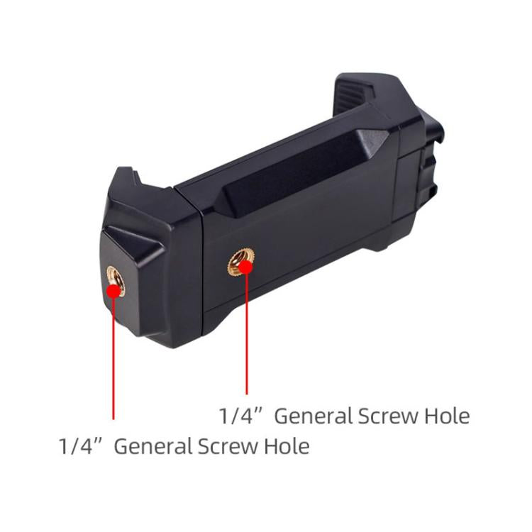 Live Broadcast Tripod Mount Phone Clamp with 1/4 inch Screw Holes & Cold Shoe Base by buy2fix