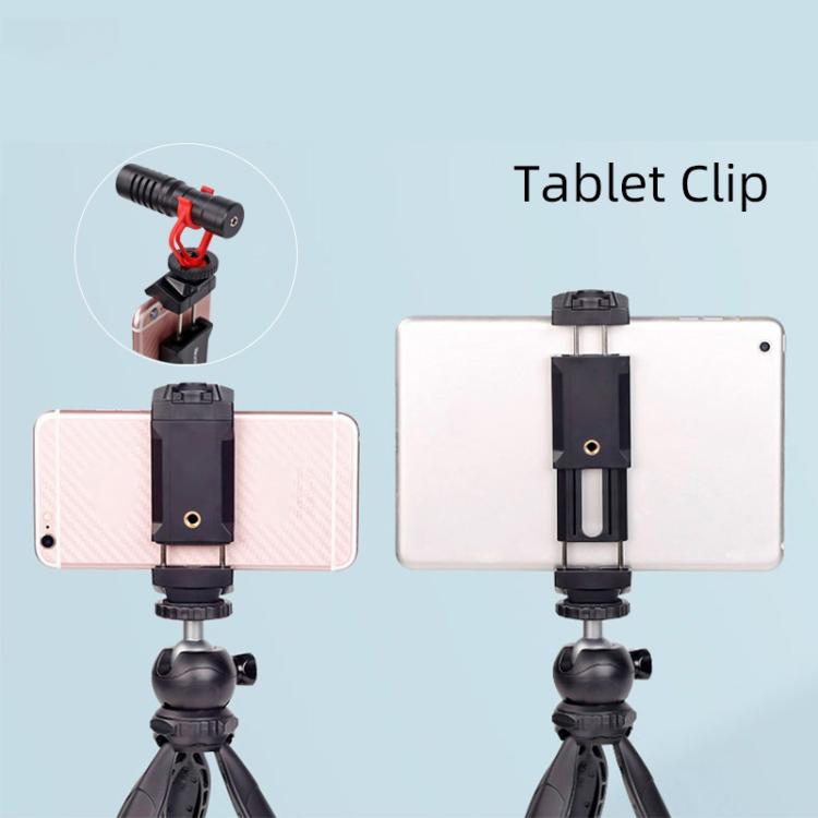 Live Broadcast Tripod Mount Phone Clamp with 1/4 inch Screw Holes & Cold Shoe Base by buy2fix