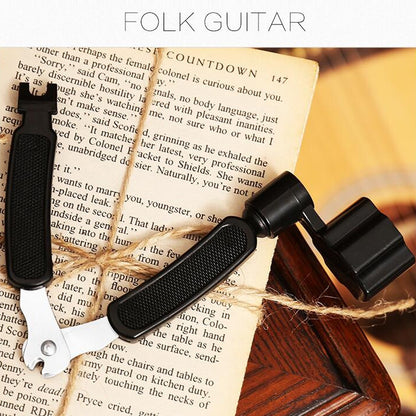 Guitar String Changing Tool Set String Trimmer Winding String Winding Three-in-one Clamp Guitar Accessories(Black Wihout Paper Jam) - String Instrument Accessories by buy2fix | Online Shopping UK | buy2fix