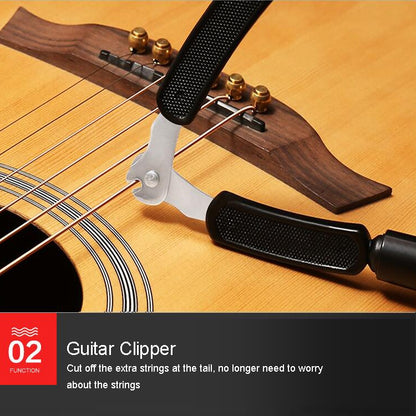 Guitar String Changing Tool Set String Trimmer Winding String Winding Three-in-one Clamp Guitar Accessories(Black Wihout Paper Jam) - String Instrument Accessories by buy2fix | Online Shopping UK | buy2fix