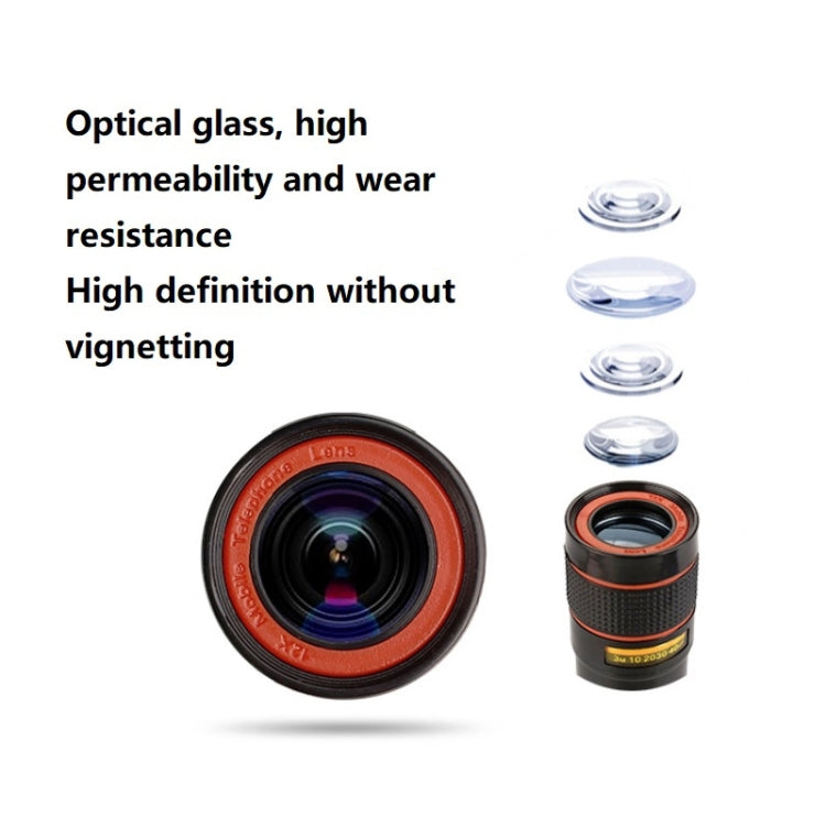 12X Telephoto Telescope Camera Zoom Mobile Phone External Lens(Black) - Telescope & Microscope by buy2fix | Online Shopping UK | buy2fix