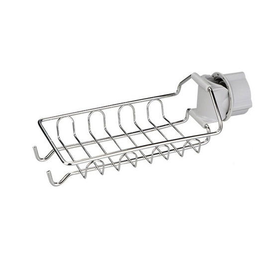 Faucet Rack Stainless Steel Perforated Free Kitchen Sink Storage Rack Rag Sponge Drain Rack, Style:Type A by buy2fix