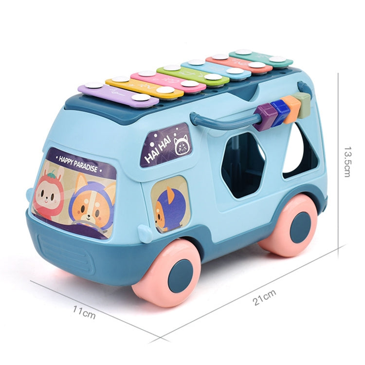 Children Multifunctional Bus Toy with Light Music Early Education Puzzle Toy(Blue) - Music Toys by buy2fix | Online Shopping UK | buy2fix