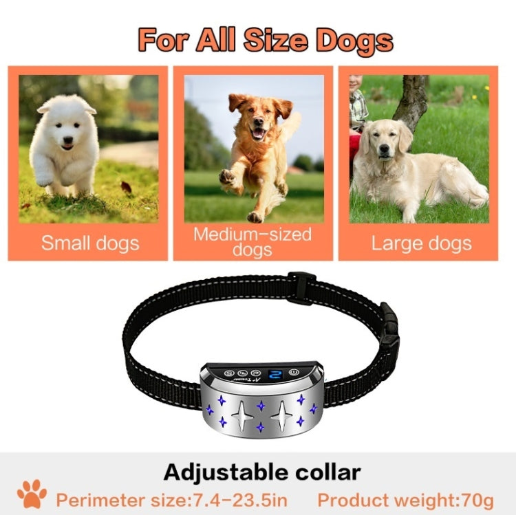 Silver Star Pattern Dog Training Device Electronic Shock Charging Waterproof Collar Pet Bark Stopper - Training Aids by buy2fix | Online Shopping UK | buy2fix