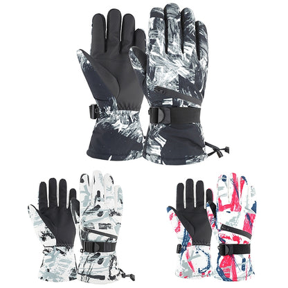 Winter Thermal Ski Gloves Outdoor Waterproof Velvet Gloves Thickening Touch Screen Motorcycle Gloves, Size: L(Red) - Locomotive Gloves by buy2fix | Online Shopping UK | buy2fix