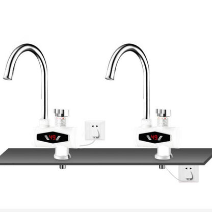 Dynamic Digital Display Instant Heating Electric Hot Water Faucet Kitchen&Domestic Hot&Cold Water Heater EU Plug, Style:With Shower Head by buy2fix