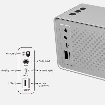 F2 Mini Wireless Computer Card Subwoofer Bluetooth Speaker(Silver) - Desktop Speaker by buy2fix | Online Shopping UK | buy2fix