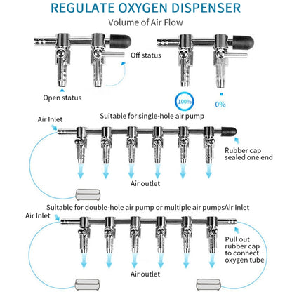 Fish Tank Oxygen Pipe Stainless Steel Distributor Oxygen Regulating Valve, Specification: Five Heads - Air Pumps by buy2fix | Online Shopping UK | buy2fix