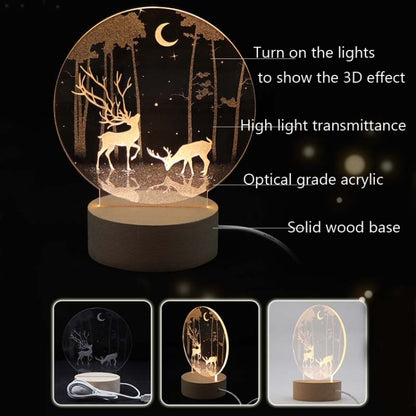 3D Atmosphere Decorative Light Acrylic Inner Carved LED Night Light Creative Girl Table Lamp(Whale Girl) - Novelty Lighting by buy2fix | Online Shopping UK | buy2fix