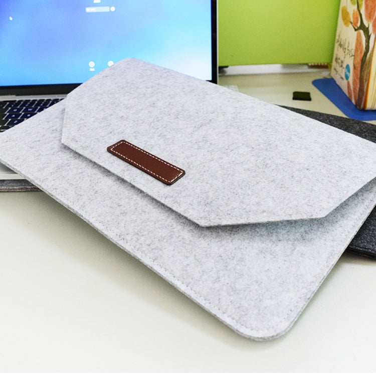 Portable Air Permeable Felt Sleeve Bag for MacBook Laptop, with Power Storage Bag, Size:15 inch(Grey) - Protective Bags by buy2fix | Online Shopping UK | buy2fix