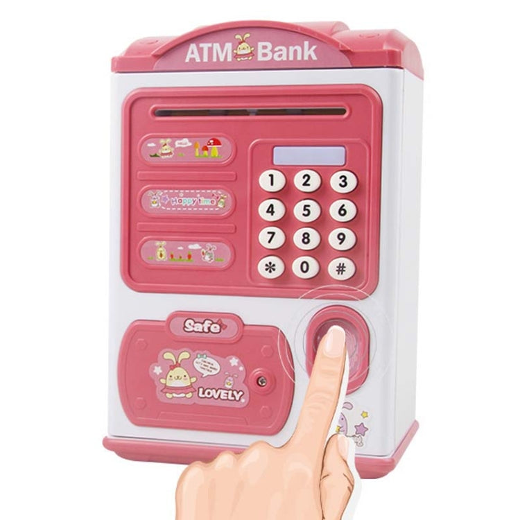 Simulation Password Fingerprint Sensor Unlocking Money Box Automatic Roll Money Safe ATM Piggy Bank(Pink) - Piggy Banks by buy2fix | Online Shopping UK | buy2fix