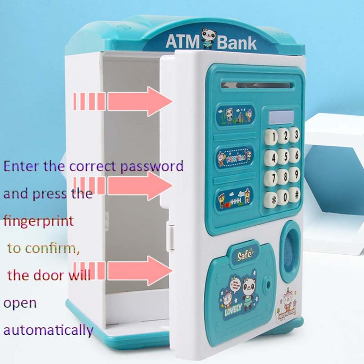 Simulation Password Fingerprint Sensor Unlocking Money Box Automatic Roll Money Safe ATM Piggy Bank(Blue) - Piggy Banks by buy2fix | Online Shopping UK | buy2fix