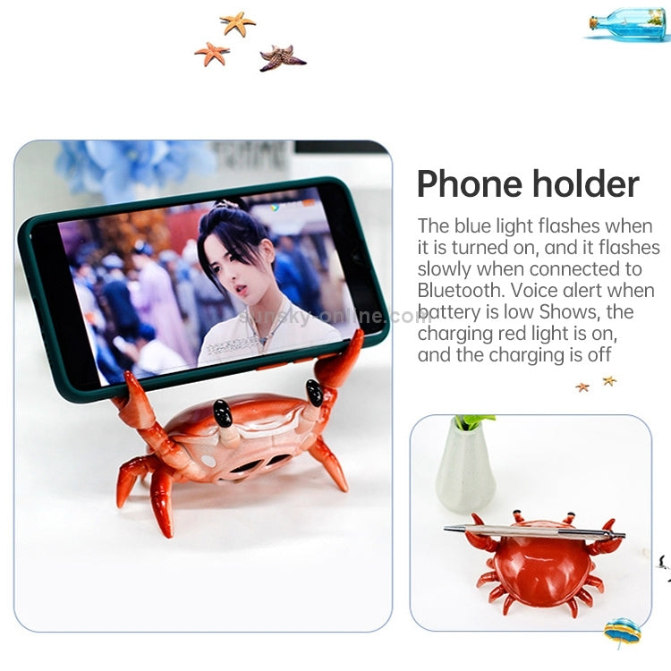 JCZN-010 Weightlifting Crab Mobile Phone Stand Desktop Bluetooth Speaker Pen Holder Eye Stand Lazy Mobile Phone Stand(Red) - Desktop Holder by buy2fix | Online Shopping UK | buy2fix