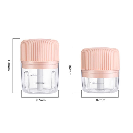 Household Vegetable Cutting Electric USB Garlic Masher Baby Mini Cooking Machine Baby Food Supplement Machine, Style:100ml + 250ml(Pink) by buy2fix