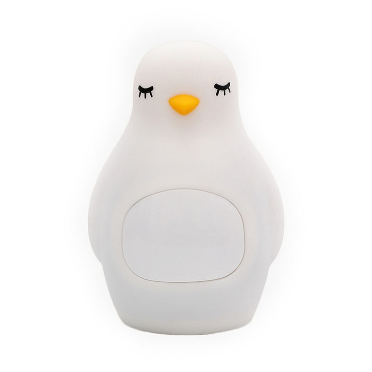 Creative Multifunctional Penguin Silicone Cute Beans Wake Children Sleeping LED Electronic Alarm Clock(Yellow Light) - Novelty Clock by buy2fix | Online Shopping UK | buy2fix