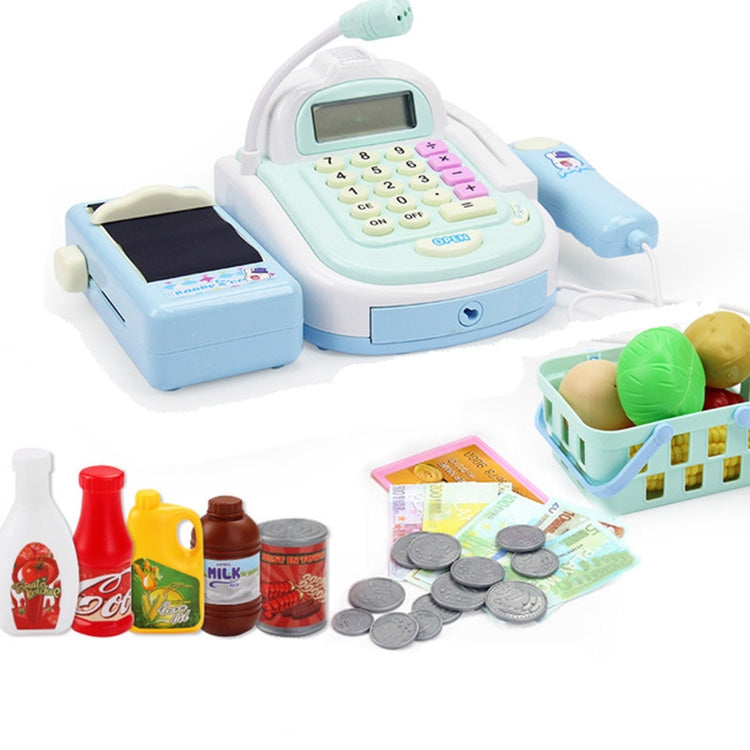 Mini Analog Supermarket Checkout Cash Register Set Child Role Playing Toy 46 PCS / Set  Blue - Pretend Play Toys by buy2fix | Online Shopping UK | buy2fix