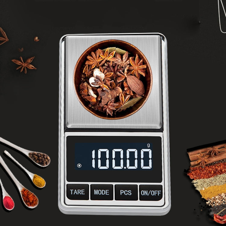 Kitchen Stainless Steel Mini Portable Scale High Precision Jewelry Scale Electronic Scale, Specification: 300g/0.01g - Jewelry Scales by buy2fix | Online Shopping UK | buy2fix