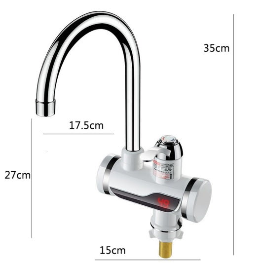 Kitchen Instant Electric Hot Water Faucet Hot & Cold Water Heater CN Plug Specification: With Shower Lower Water Inlet by buy2fix