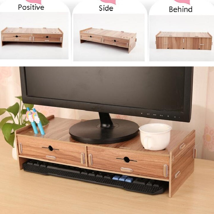 LCD Monitor Increase Rack Wooden Keyboard Rack Desktop Storage Rack Shelf(Sakuragi) by buy2fix