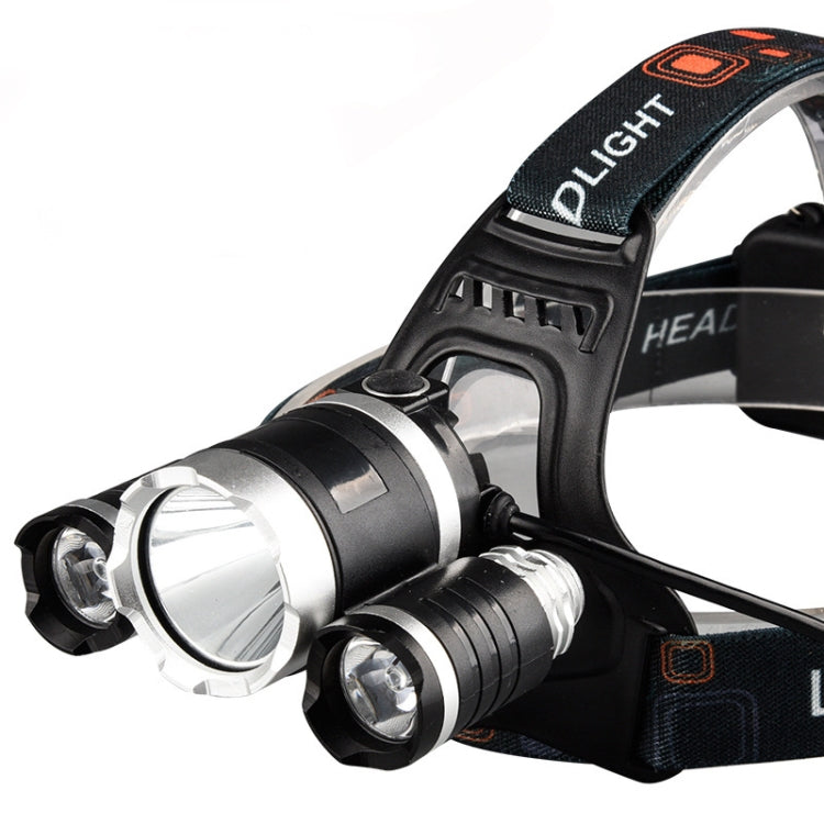 Strong Light Long-Range Rechargeable Three-Head Lamp Outdoor Fishing Lamp Led Head-Mounted Flashlight (3T6 Without Battery) - Headlamp by buy2fix | Online Shopping UK | buy2fix