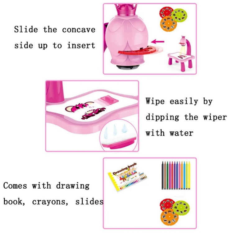 Smart Children Projection Painting Board Multifunctional Drawing Table Toy Set(Pink) - Drawing Toys by buy2fix | Online Shopping UK | buy2fix