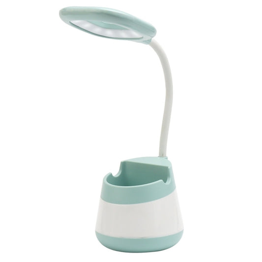 USB Charging LED Desk Light Eye Protection Lamp with Pen Holder and Phone Holder(CS276-3 Green) - Desk Lamps by buy2fix | Online Shopping UK | buy2fix