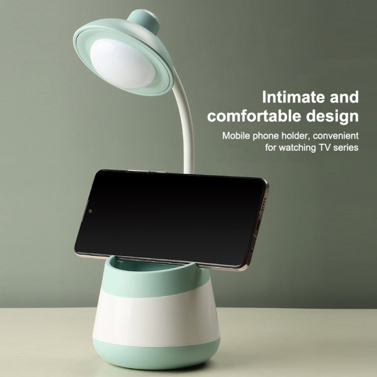 USB Charging LED Desk Light Eye Protection Lamp with Pen Holder and Phone Holder(CS276-1 Black) - Desk Lamps by buy2fix | Online Shopping UK | buy2fix