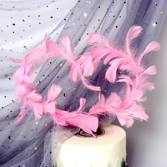 Variety Of Feather Cake Dessert Decoration Pink by buy2fix