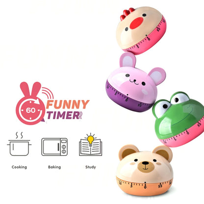 Kitchen Mechanical Timer Cartoon 60 Minutes Timer Baking Cooking Reminder(Bear) - Digital Countdown by buy2fix | Online Shopping UK | buy2fix