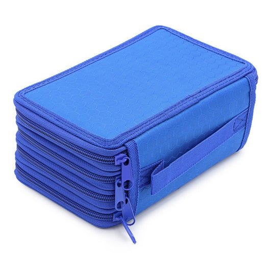 Solid Color Square Four-Layer Pencil Case Sketch Colorful Pencil Case With 72 Holes(Blue) by buy2fix