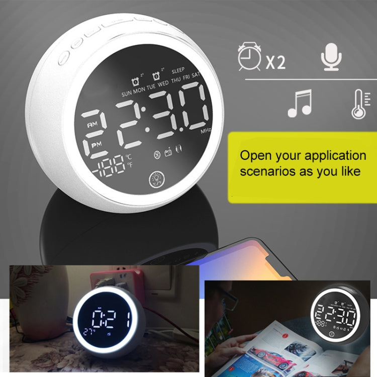 X10 Multifunctional Bluetooth Speaker LED Night Light Alarm Clock Bluetooth Speaker, Support TF Card & AUX & FM Radio, Specification: US Plug(White) - Desktop Speaker by buy2fix | Online Shopping UK | buy2fix