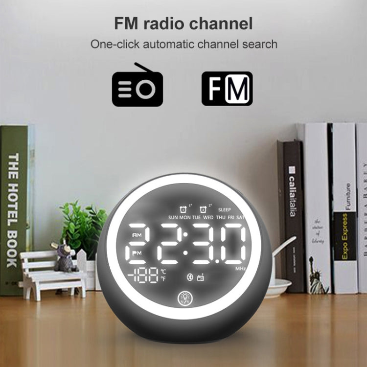 X10 Multifunctional Bluetooth Speaker LED Night Light Alarm Clock Bluetooth Speaker, Support TF Card & AUX & FM Radio, Specification: UK Plug(White) - Desktop Speaker by buy2fix | Online Shopping UK | buy2fix