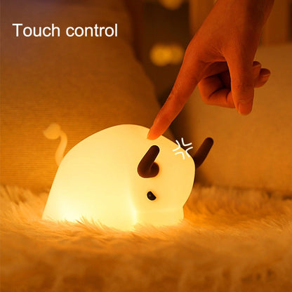 BD-NL-11 Cow Silicone Lamp USB Dimming Night Light Children Bedside Timing Sleeping Light(Yellow Light) - Night Lights by buy2fix | Online Shopping UK | buy2fix