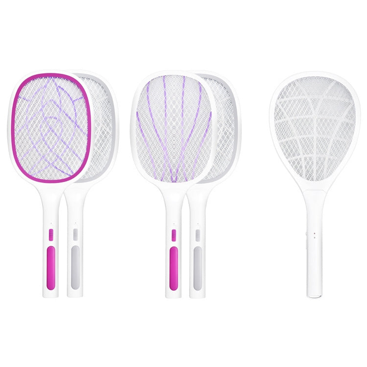 Electrical Mosquito Swatter Mosquito Killer Two-In-One USB Rechargeable Household Electrical Mosquito Swatter, Colour: LEDx6 Purple (Base Charging) - Fly Swatter by buy2fix | Online Shopping UK | buy2fix