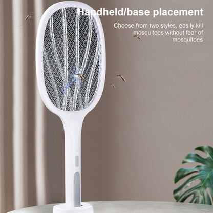 Electrical Mosquito Swatter Mosquito Killer Two-In-One USB Rechargeable Household Electrical Mosquito Swatter, Colour: LEDx10 Gray (Base Charging) - Fly Swatter by buy2fix | Online Shopping UK | buy2fix