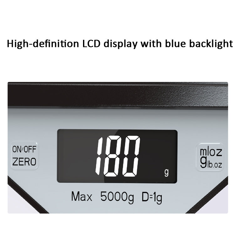 5kg/1g Kitchen Electronic Scale Coffee Scales Baking Food Scale Pallet Scale Pet Scale(Black) - Kitchen Scales by buy2fix | Online Shopping UK | buy2fix