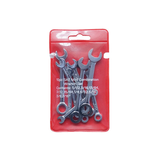 10 PCS / Set Mini Mirror Polished Opening Wrench Plum Two-Purpose Pocket Wrench, Style: Imperial